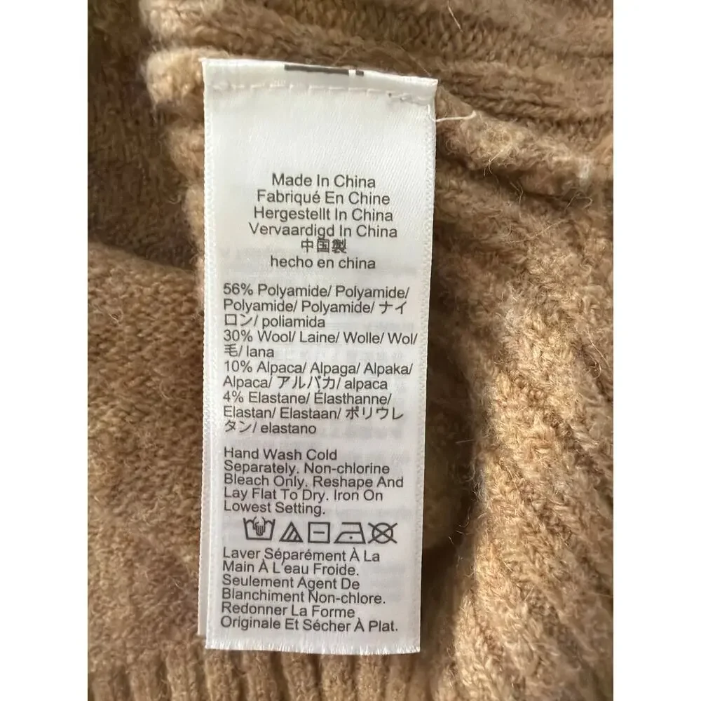 J.Crew Women's Relaxed Donegal Wool-Alpaca Turtleneck Sweater - Tan - Size M
